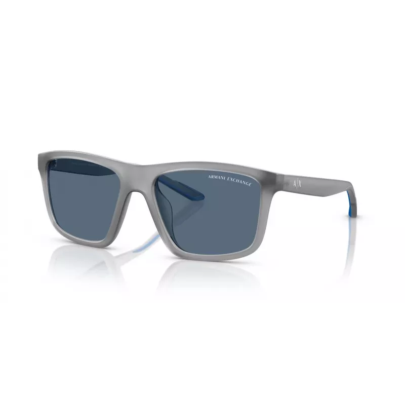 Armani Exchange Herren Rechteckige Sonnenbrille AX4149SU 83638 Mattschwarz/Dunkelgrau