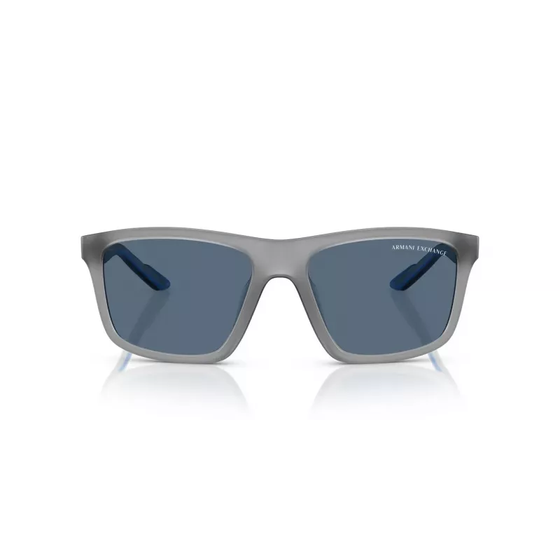 Armani Exchange Herren Rechteckige Sonnenbrille AX4149SU 83638 Mattschwarz/Dunkelgrau