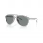 Armani Exchange Herren AX4156SU83788 rechteckige Sonnenbrille, mattschwarzes Gestell, dunkelgraue Gläser, 59-17-145
