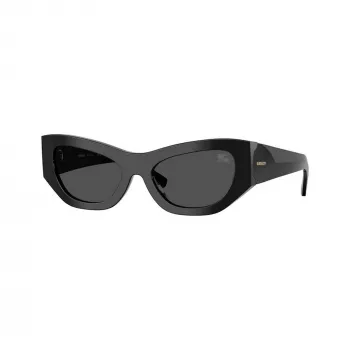 Burberry BE4450U300187 Damen-Sonnenbrille, glänzend schwarzes Gestell, dunkelgraue Gläser, 54mm