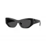 Burberry BE4450U300187 Damen-Sonnenbrille, glänzend schwarzes Gestell, dunkelgraue Gläser, 54mm