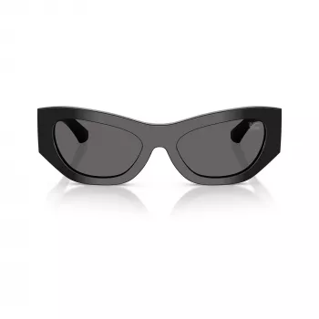 Burberry BE4450U300187 Damen-Sonnenbrille, glänzend schwarzes Gestell, dunkelgraue Gläser, 54mm