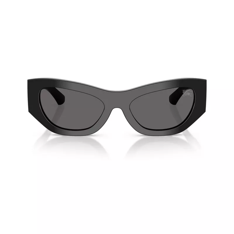 Burberry BE4450U300187 Damen-Sonnenbrille, glänzend schwarzes Gestell, dunkelgraue Gläser, 54mm