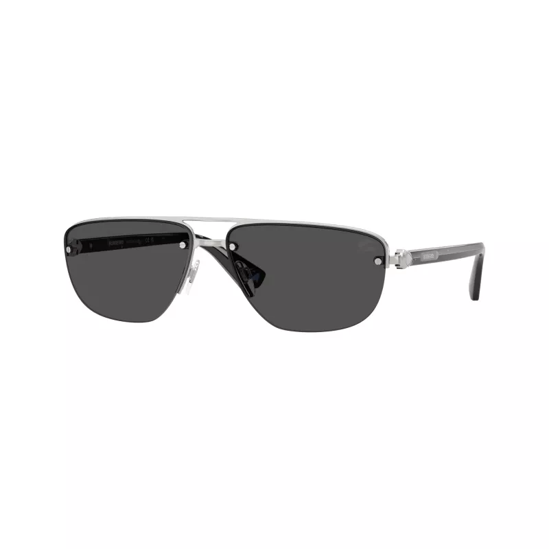 BURBERRY Herren BE3164 Piloten-Sonnenbrille, Gunmetal Rahmen, Dunkelgraue Gläser, 62mm BE3164-100587