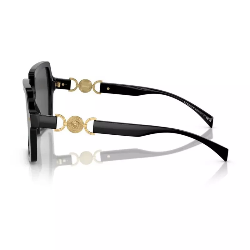 Versace VE4441 GB1-87 Damen-Sonnenbrille, eckig, Schwarz/Grau, 55mm