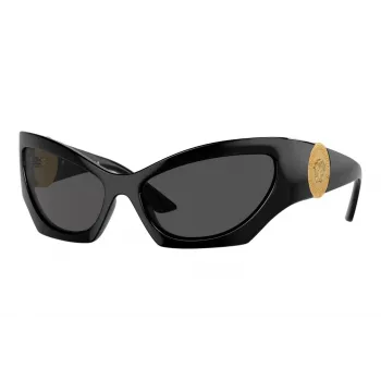 Versace VE4450-GB1-87 Herren-Sonnenbrille, schwarzes Gestell, graue Gläser, 60/16/125 mm