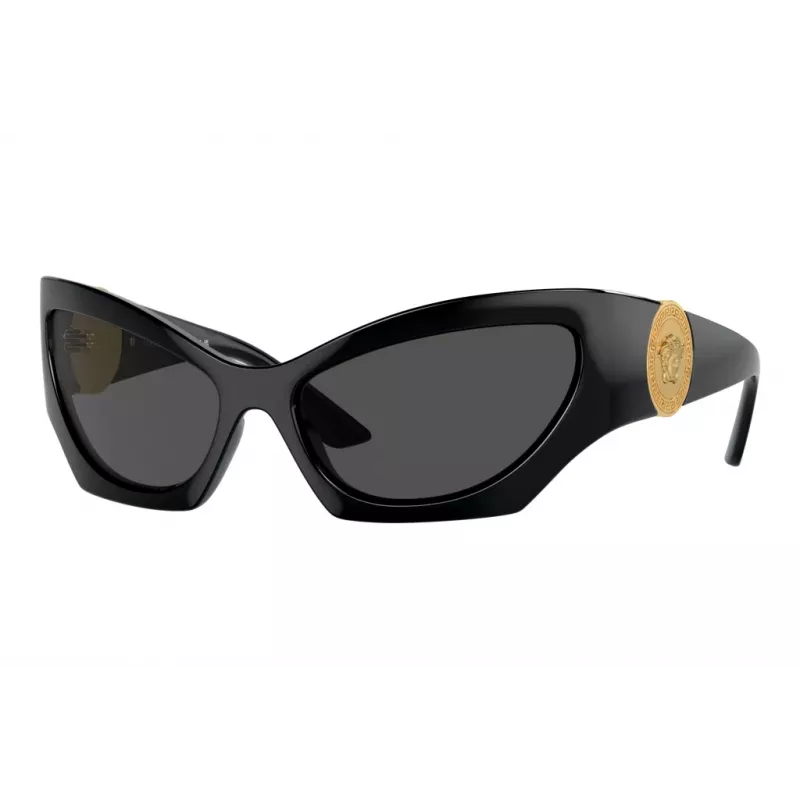 Versace VE4450-GB1-87 Herren-Sonnenbrille, schwarzes Gestell, graue Gläser, 60/16/125 mm