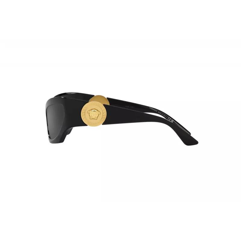 Versace VE4450-GB1-87 Herren-Sonnenbrille, schwarzes Gestell, graue Gläser, 60/16/125 mm