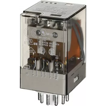 Finder 60.13.8.024.0 Industrielles Relais mit LED, 3 CO, 24V AC, 10A, Steckbar 601380240050