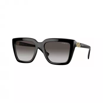 Vogue VO5575SBW448G Damen-Sonnenbrille, quadratisches Acetatgestell, Schwarz, Graue Gradientgläser, 55mm