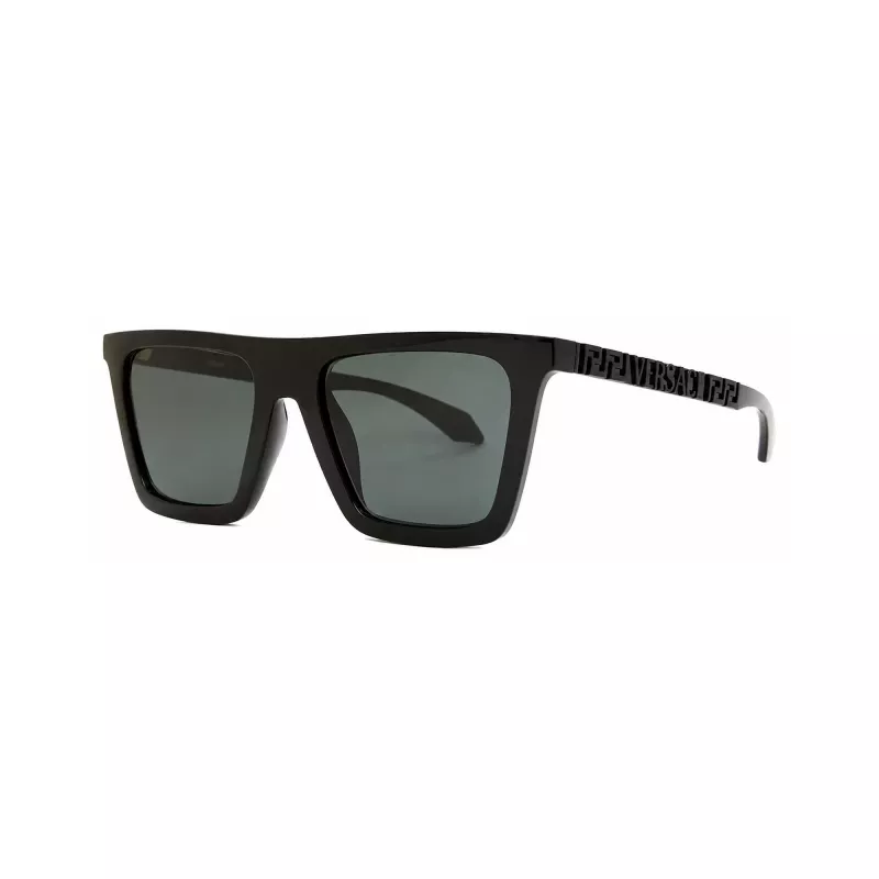 Versace VE4468UGB187 Damen Cat-Eye-Sonnenbrille, schwarzes Gestell, dunkelgraue Gläser, 53-19-140 mm