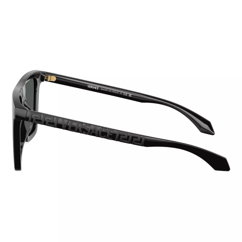 Versace VE4468UGB187 Damen Cat-Eye-Sonnenbrille, schwarzes Gestell, dunkelgraue Gläser, 53-19-140 mm