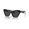 Burberry BE4420U300187 Damen-Sonnenbrille, quadratisch, schwarzes Gestell, dunkelgraue Gläser, 55mm