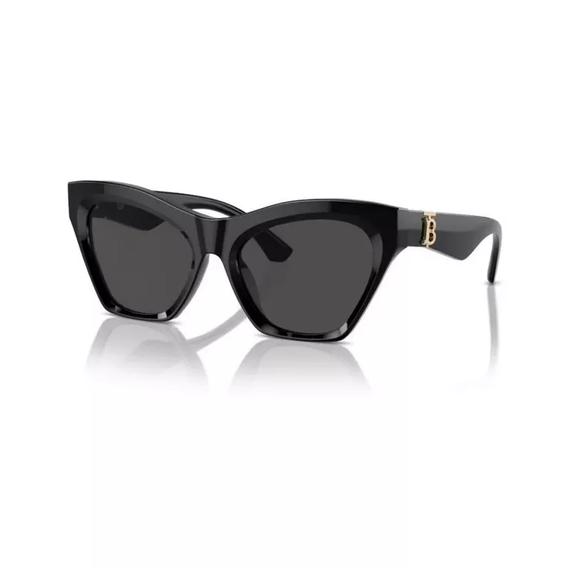 Burberry BE4420U300187 Damen-Sonnenbrille, quadratisch, schwarzes Gestell, dunkelgraue Gläser, 55mm