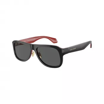 Giorgio Armani Herren-Sonnenbrille eckig AR8209 6069B1 Mattschwarz Dunkelgrau 54mm