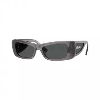 Versace Damen VE4481-550287 Cat-Eye-Sonnenbrille, transparentes graues Gestell, dunkelgraue Gläser, 54mm