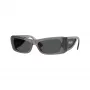 Versace Damen VE4481-550287 Cat-Eye-Sonnenbrille, transparentes graues Gestell, dunkelgraue Gläser, 54mm