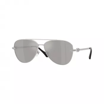 Versace VE2283-10006G Herren Piloten-Sonnenbrille Schwarz/Grau Verspiegelt 61mm