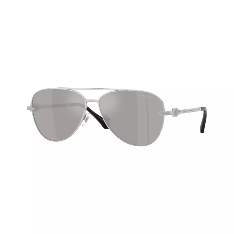 Versace VE2283-10006G Herren Piloten-Sonnenbrille Schwarz/Grau Verspiegelt 61mm