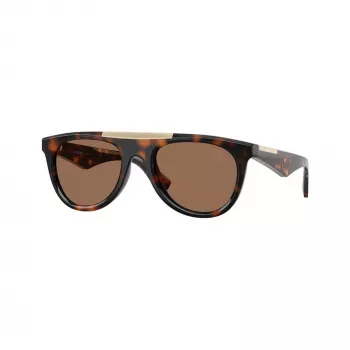 Burberry BE4452U300273 Herren-Rechteck-Sonnenbrille, dunkle Havana-Fassung, braune Gläser, 53-21-145 mm