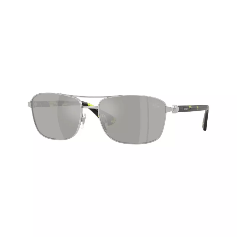 Burberry BE3163-10056G Herren Piloten-Sonnenbrille, schwarzes Gestell, graue Gradient-Gläser, 60/17/140 mm