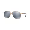 Versace VE2174-1002Z3 Herren Pilot Sonnenbrille, Schwarzes Gestell, Graue Verspiegelte Gläser, 59/13/145 mm