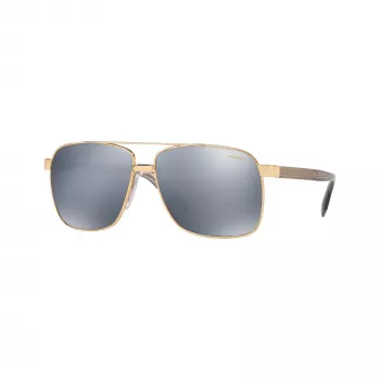 Versace VE2174-1002Z3 Herren Pilot Sonnenbrille, Schwarzes Gestell, Graue Verspiegelte Gläser, 59/13/145 mm
