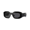Versace VE4425U536087 Herren Rechteckige Sonnenbrille, Transparent Graues Gestell, Dunkelgraue Gläser, 54-18-145
