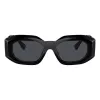 Versace VE4425U536087 Herren Rechteckige Sonnenbrille, Transparent Graues Gestell, Dunkelgraue Gläser, 54-18-145