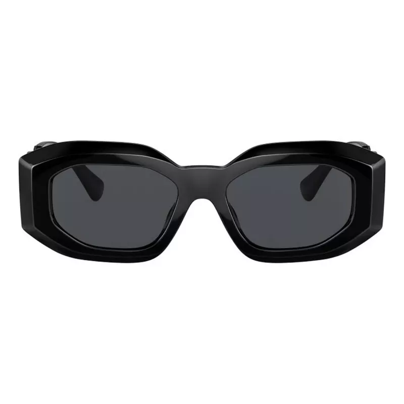 Versace VE4425U536087 Herren Rechteckige Sonnenbrille, Transparent Graues Gestell, Dunkelgraue Gläser, 54-18-145