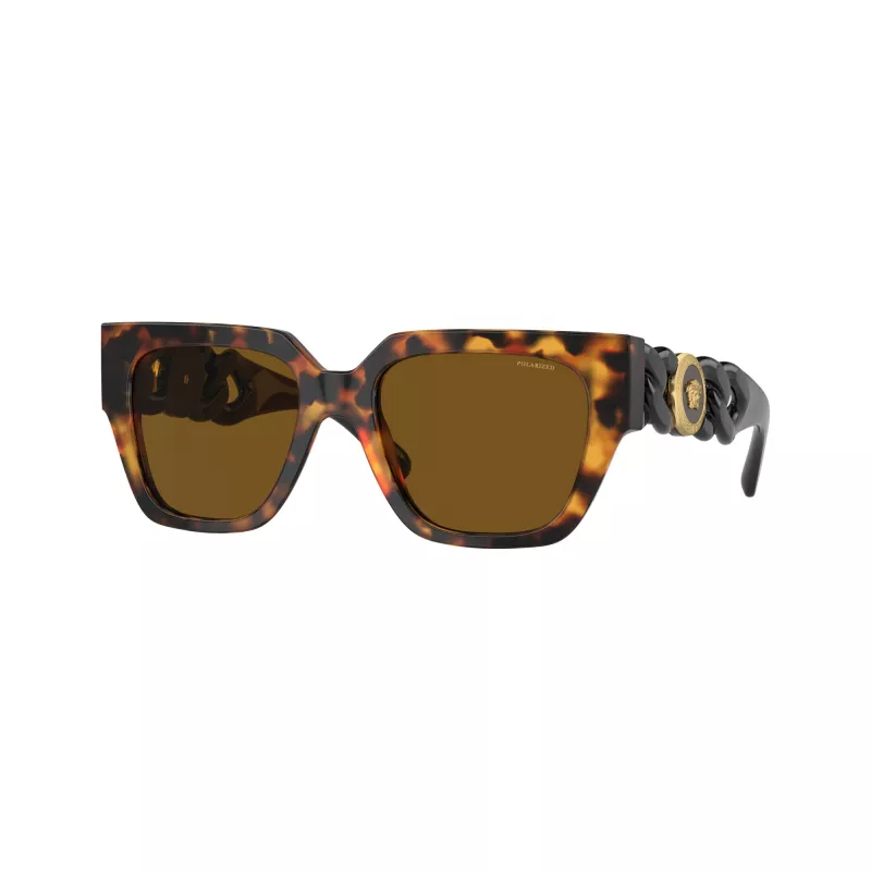 Versace VE4409-511983 Damen Cat-Eye-Sonnenbrille, Havana-Rahmen, Dunkelgraue Gradient-Gläser, 54mm
