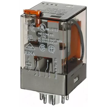 Finder Industrielles Relais 12 VAC 2,2 VA DPDT 10A 250VAC 2 CO Steckbar 60.12.8.012.0040