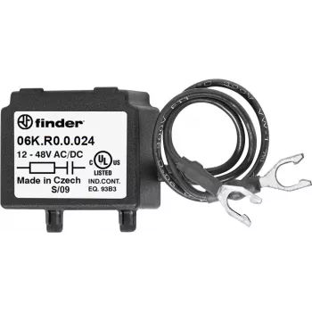 Finder 06K.R0.0.024 RC-Löschmodul für Relaisspulen, 6-24V AC/DC, 100Ω + 0,1µF, Steckmodul