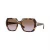 VOGUE Damen VO5612SB31796 Cat-Eye-Sonnenbrille, transparentes rosa Gestell, dunkelgraue Gläser, 55mm