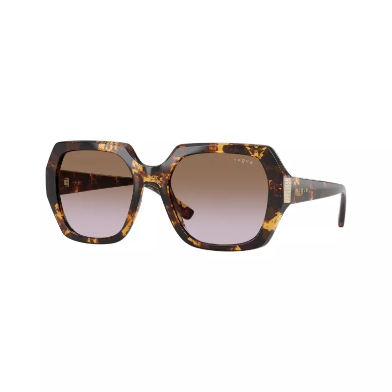 VOGUE Damen VO5612SB31796 Cat-Eye-Sonnenbrille, transparentes rosa Gestell, dunkelgraue Gläser, 55mm