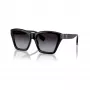 Burberry BE439130018G5 Damen-Sonnenbrille, quadratisch, Acetat, schwarzer Rahmen, graue Gradientgläser, 54mm