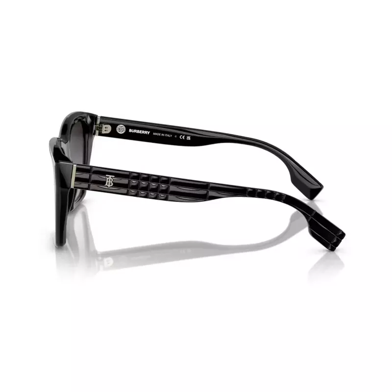 Burberry BE439130018G5 Damen-Sonnenbrille, quadratisch, Acetat, schwarzer Rahmen, graue Gradientgläser, 54mm