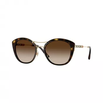 Burberry BE4251Q300213 Damen Cat-Eye-Sonnenbrille, Dunkel-Havanna-Fassung, Braune Gradient-Gläser, 53mm