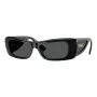 Versace Damen VE4481-GB1-87 eckige Sonnenbrille, schwarzer Rahmen, graue Gläser, 54mm