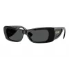 Versace Damen VE4481-GB1-87 eckige Sonnenbrille, schwarzer Rahmen, graue Gläser, 54mm