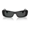 Versace Damen VE4481-GB1-87 eckige Sonnenbrille, schwarzer Rahmen, graue Gläser, 54mm