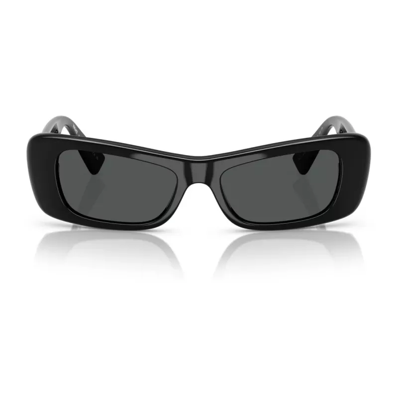 Versace Damen VE4481-GB1-87 eckige Sonnenbrille, schwarzer Rahmen, graue Gläser, 54mm