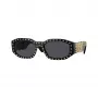 Versace Unisex VE4361 Sonnenbrille – Schwarzes Gestell, Graue Gläser, 53/18/140 mm VE4361-539787