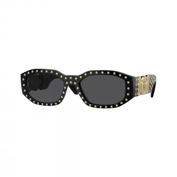 Versace Unisex VE4361 Sonnenbrille – Schwarzes Gestell, Graue Gläser, 53/18/140 mm VE4361-539787