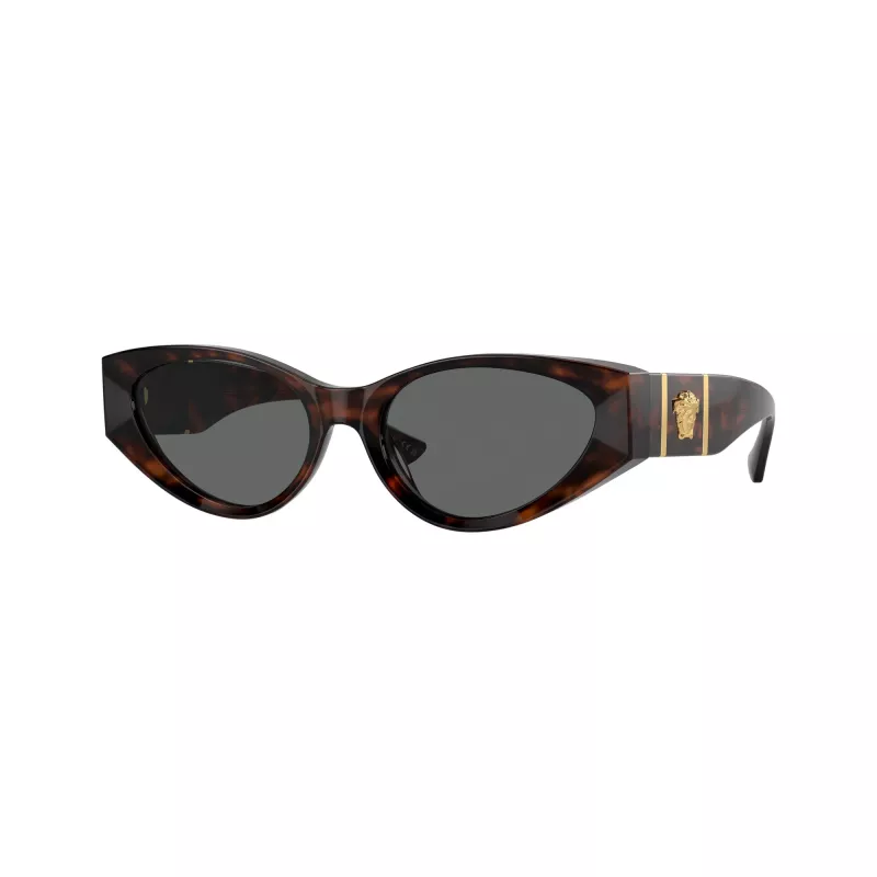 Versace VE4454-542987 Damen Cat-Eye-Sonnenbrille, Havanna/Dunkelgrau, 55mm