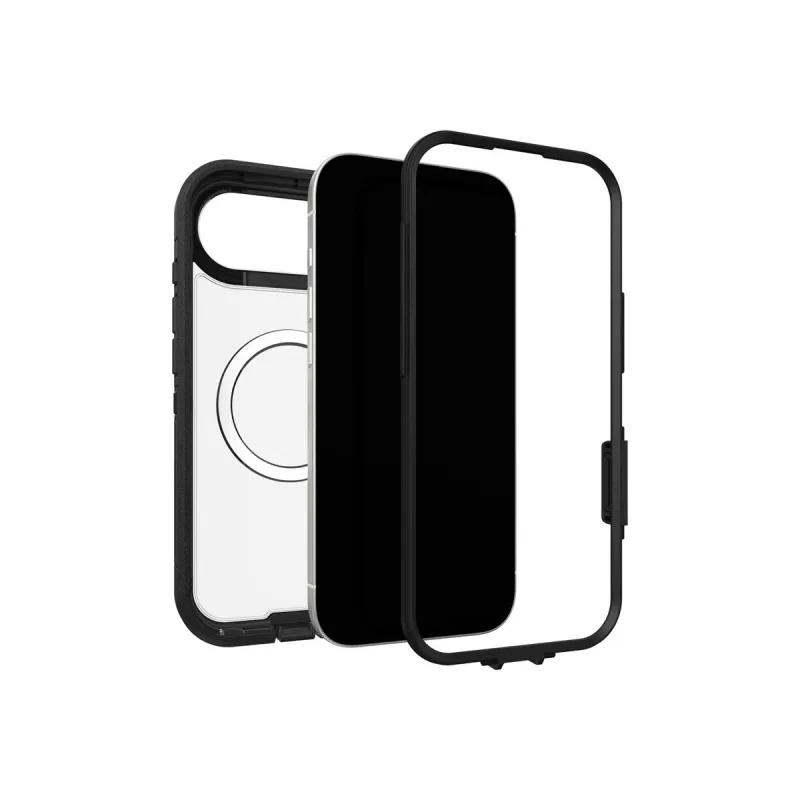 OtterBox Defender Series Pro XT Rückseitige Abdeckung für Apple iPhone Air - MagSafe-kompatibel, Dark Side (Transparent/Schwarz) 77-98498