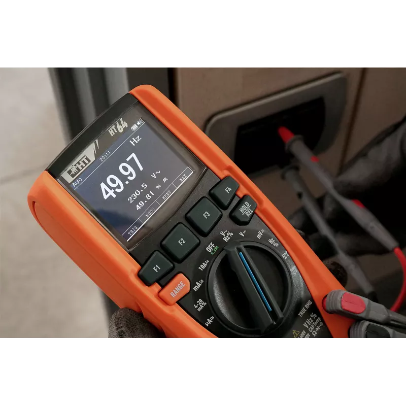 HT Instruments HT64 Digitalmultimeter mit Datenlogger, True RMS, CAT III 1000V / CAT IV 600V, 6000 Counts 1010340
