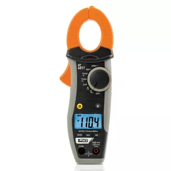HT Instruments HT4011 Digitales Zangenmessgerät CAT III 600V, 4000 Counts, AC/DC-Spannung, Widerstand, Kapazität, Frequenz, Dioden- & Durchgangstest, Zangenöffnung 30mm 1009820