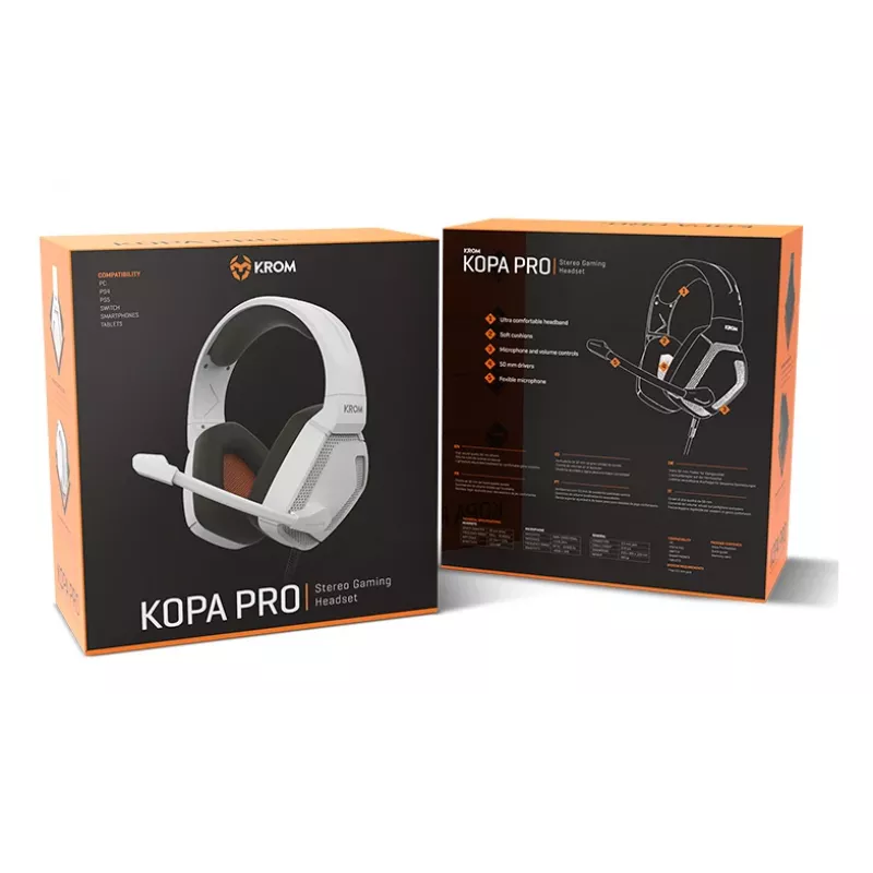 KROM KOPA PRO Kabelgebundenes Gaming-Headset Weiß NXKROMKOPAPROWH