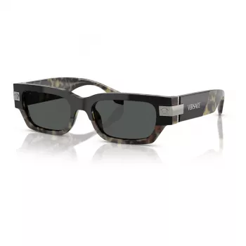 Versace Damen VE4465-545687 Sonnenbrille, schwarzer Rahmen, dunkelgraue Gläser, 54mm